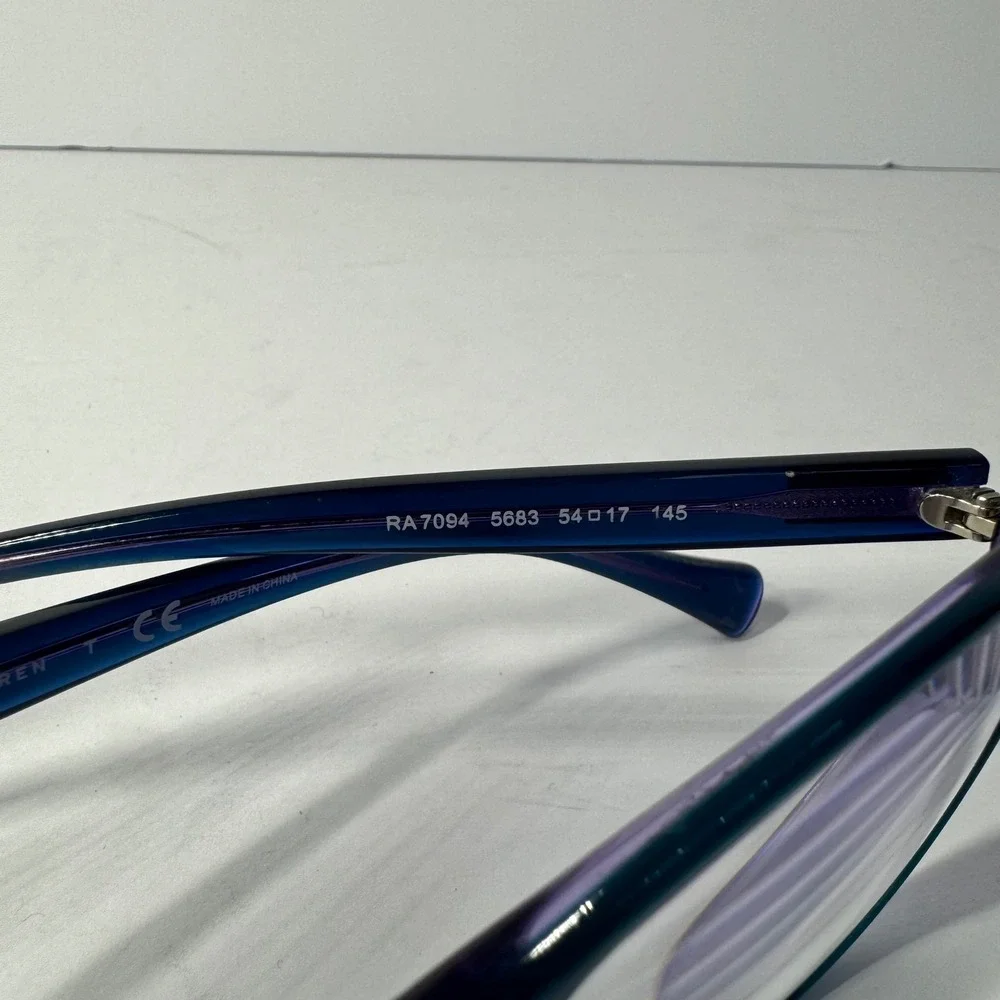 Ralph‎ Lauren RA7094 Teal Purple Cat Eye Eyeglasses Frames 54-17-145 with Case